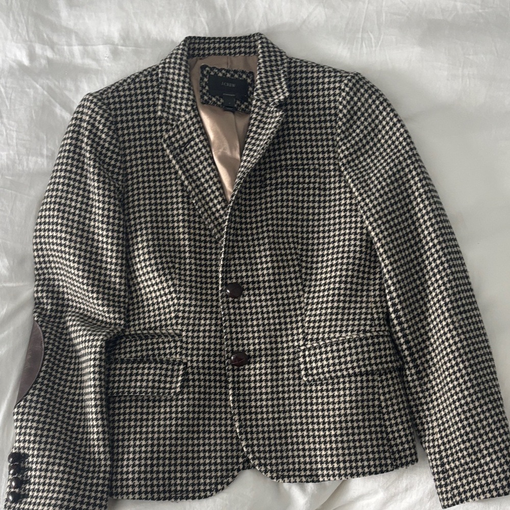 Vintage J. Crew Houndstooth Wool Blazer